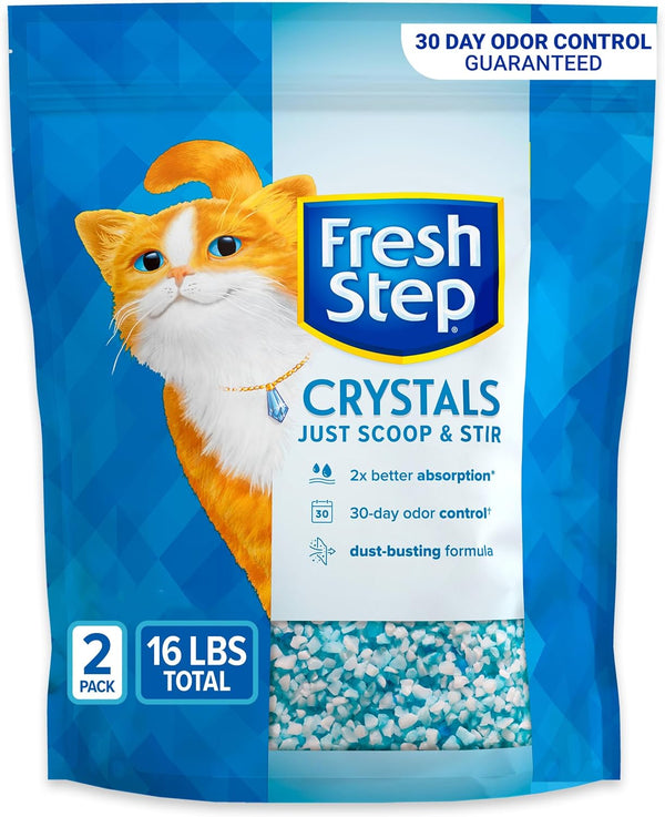 Crystals, Premium Cat Litter, Scented, 16 Lbs Total, (2 Pack of 8Lb Bags) (Package May Vary)