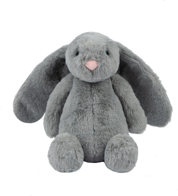 Interactive Bunny Buddy Dog Toy with Crinkle and Squeaky Enrichment for Small and Medium Breed Puppies or Dogs, Cute and Plush - Bunny (Gray)