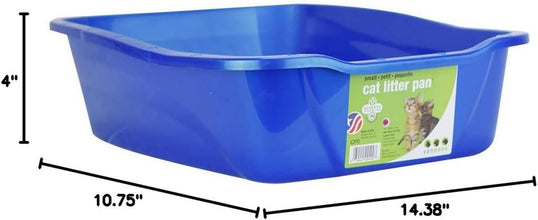 Pets Extra Small Open Cat Litter Box, Kitten/Rabbit Size, Blue, CP0