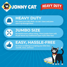 Jonny Cat Litter Box Liners: Heavy Duty - Tear & Leak Resistant - Drawstring Close - Jumbo, 15 Count