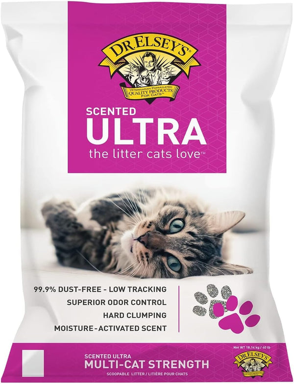 Premium Clumping Cat Litter | Ultra Scented | 99.9% Dust-Free, Low Tracking, Hard Clumping, Superior Odor Control, Natural Ingredients & Moisture-Activated Scent