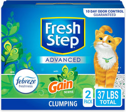 Clumping Cat Litter, with Gain, Advanced, Extra Large, 37 Pounds Total (2 Pack of 18.5Lb Boxes)