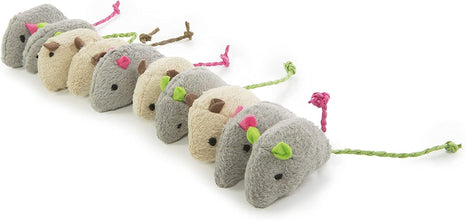 Skitter Critters Value Pack Catnip Cat Toys - Gray/Cream, Set of 10