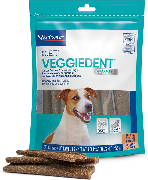 CET Veggiedent FR3SH Tartar Control Chews for Dogs, Small