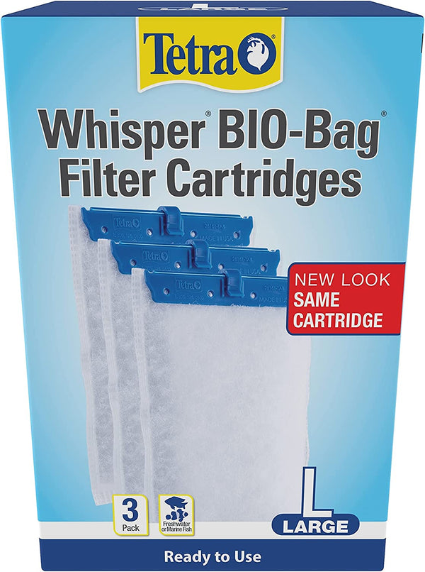 Whisper Bio-Bag Filter Cartridges for Aquariums - Ready to Use BLUE, Large, 3 Count (Pack of 1)