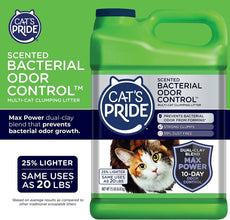 Max Power: Bacterial Odor Control - up to 10 Days of Powerful Odor Control - Strong Clumping - 99% Dust Free - Multi-Cat Litter, Scented, 15 Pounds