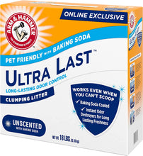 Arm Hammer Ultra Last Unscented Clumping Cat Litter, Multicat 18Lb, Pet Friendly with Baking Soda