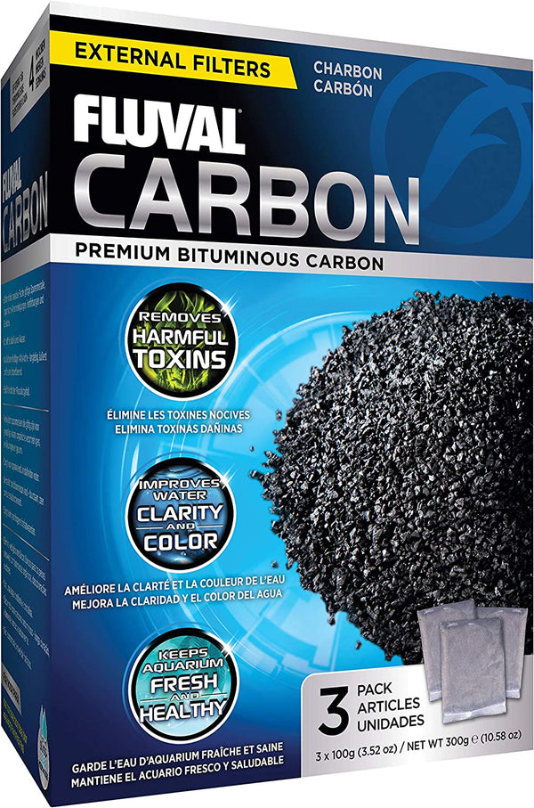 Carbon Filter Media for Aquariums, Premium Bituminous Carbon Inserts, 100-Gram Nylon Bags, 3 Count (Pack of 1), A1440