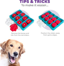 Nina Ottosson Dog Brick Dog Puzzle Interactive Treat Puzzle Dog Enrichment Dog Toy, Level 2 Intermediate, Blue