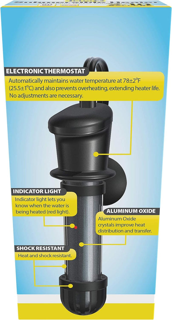 HT Submersible Aquarium Heater with Electronic Thermostat, 50-Watt, 2-10 Gallon