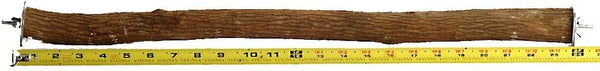 Full Length Hardwood Bird Perch, 24-Inch, (26" Including Hardware), Brown (50800)