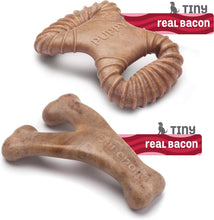 Puppy 2-Pack Dental Chew/Wishbone Dog Chew Toys, Made in USA, Real Bacon Flavor