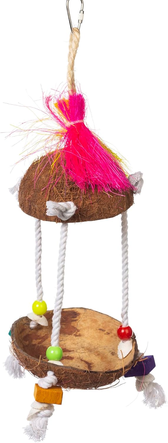 Prevue Pet Products Forage & Engage Tropical Teasers Tiki Hut Bird Toy 62188