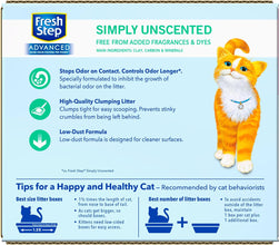 Clumping Cat Litter, Unscented, Advanced Long Lasting Odor Control Kitty Litter with Activated Charcoal, 37 Lb