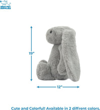 Interactive Bunny Buddy Dog Toy with Crinkle and Squeaky Enrichment for Small and Medium Breed Puppies or Dogs, Cute and Plush - Bunny (Gray)