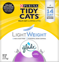 Purina  Low Dust, Multi Cat, Clumping Cat Litter, Lightweight Glade Clean Blossoms - 17 Lb. Box