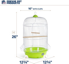 Prevue Hendryx SP31999G Classic round Bird Cage, Green,1/2