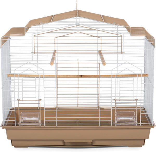 SP50051 Barn Style Bird Cage, Brown/White