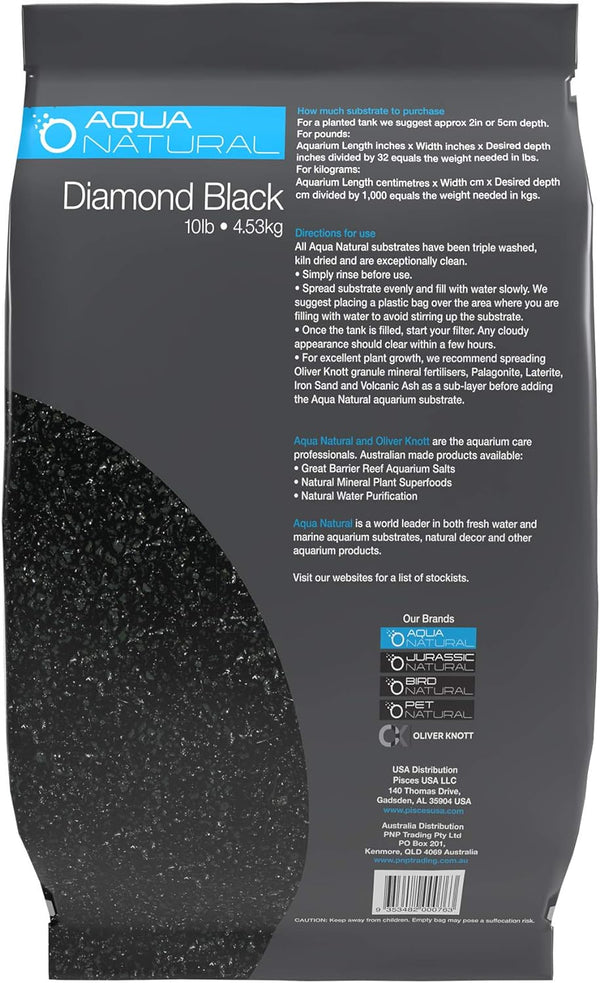 Diamond Black 10Lb, Premium Gravel and Substrate for Aquariums, Fish Tanks and Terrariums, 1-2Mm