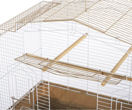 SP50051 Barn Style Bird Cage, Brown/White