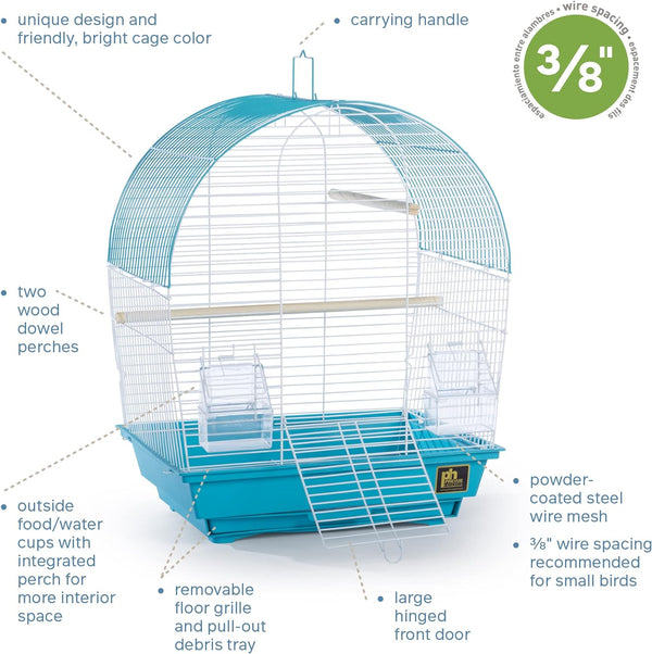 South Beach Dome Top Bird Cage, Teal (SP50071),14 1/8" L X 11 1/4" W X 18 1/8" H