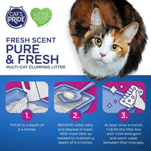 Premium Lightweight Clumping Litter: Pure & Fresh - up to 10 Days of Powerful Odor Control - Multi-Cat, Scented, 10 Pounds