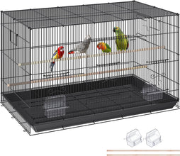 30 Inch Flight Bird Cage, Stackable Bird Cage Parakeet Cage with Slide-Out Tray and Handle, Small Parrots Birdcage for Cockatiels Budgies Conure Macaw Finch Lovebirds Canaries Pigeons