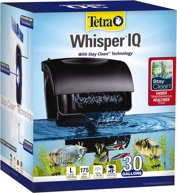 Whisper IQ Power Filter, 175 GPH, with Stay Clean Technology, 30 Gallons