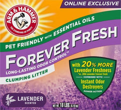 Forever Fresh Clumping Cat Litter Lavender, Multicat 18Lb with 20% More Lavender Freshness, Pet Friendly with Essential Oils