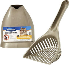 Scoop N' Hide Cat Litter Scoop with Discreet Litter Scoop Holder, Brushed Nickel