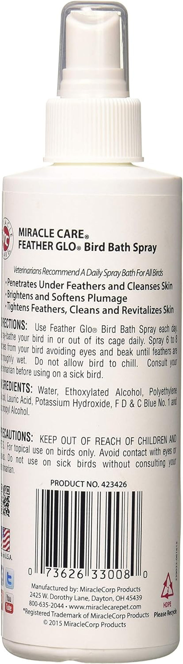 Feather  Feather Glo Bird Bath Spray, 8-Ounce