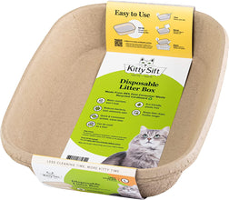 (6-Pack) Disposable Cat Litter Box, Sustainable, Clean - Large, 6-Pack