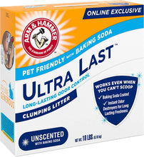 Arm Hammer Ultra Last Unscented Clumping Cat Litter, Multicat 18Lb, Pet Friendly with Baking Soda