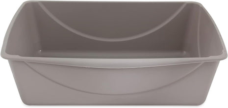 Open Cat Litter Box, Extra Large Nonstick Litter Pan Durable Standard Litter Box, Mouse Grey Great for Small & Large Cats Easy to Clean, Made in USA