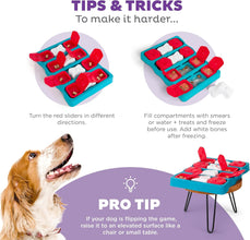 Nina Ottosson Dog Brick Dog Puzzle Interactive Treat Puzzle Dog Enrichment Dog Toy, Level 2 Intermediate, Blue