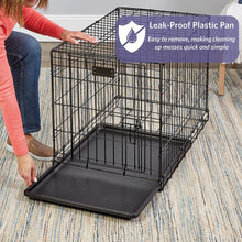 Newly Enhanced Single Door Icrate Dog Crate, Includes Leak-Proof Pan, Floor Protecting Feet , Divider Pane L & New Patented Features