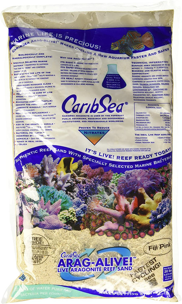 Caribsea Arag-Alive 20 Lb Fiji Pink Sand