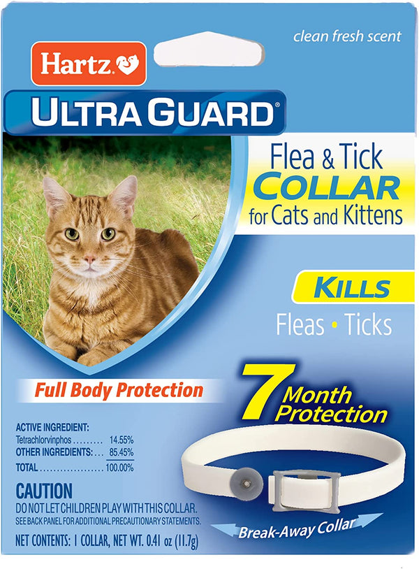 Ultraguard Flea & Tick Collar for Cats and Kittens, 7 Month Flea and Tick Protection and Prevention, White