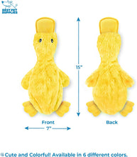 Crinkle Dog Toy for Small, Medium, and Large Breeds, Cute No Stuffing Duck with Soft Squeaker, Fun for Indoor Puppies and Senior Pups, Plush No Mess Chew and Play, Large, Yellow