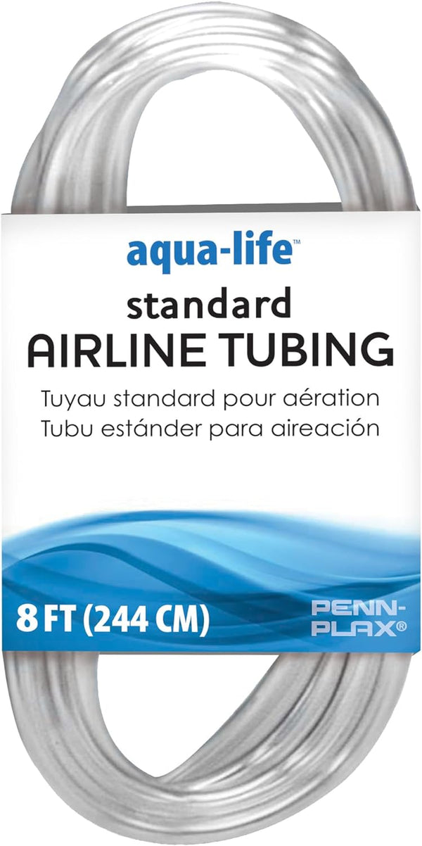 Standard Airline Tubing for Aquariums – Clear and Flexible – Resists Kinking – Safe for Freshwater and Saltwater Fish Tanks – 8 Feet