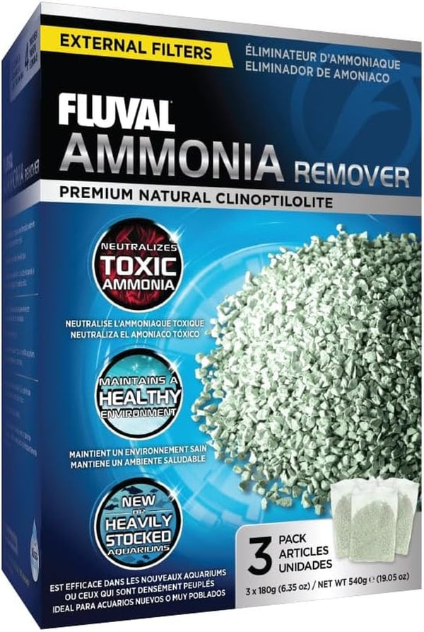 Ammonia Remover, Chemical Filter Media for Freshwater Aquariums, 3-Pack