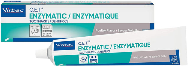 CET Enzymatic Toothpaste| Eliminates Bad Breath by Removing Plaque & Tartar Buildup | Best Pet Dental Care Toothpaste | Poultry Flavor, 2.5 Oz Tube