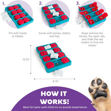 Nina Ottosson Dog Brick Dog Puzzle Interactive Treat Puzzle Dog Enrichment Dog Toy, Level 2 Intermediate, Blue