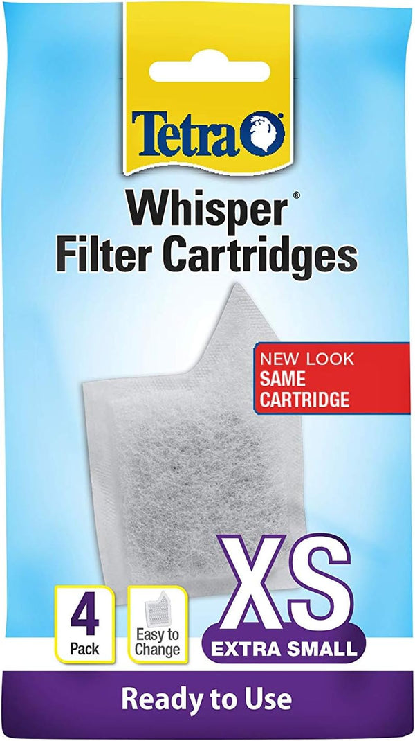 Whisper Filter Cartridges 4 Count, Extra Small, for Aquarium Filtration (Aq-78052),White