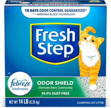 Clumping Cat Litter, Odor Shield, Long Lasting Odor Control Kitty Litter with Activated Charcoal, Low Dust Formula, 14 Lb