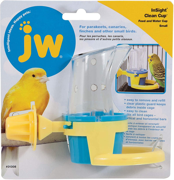 Pet Bird Cage Clean Cup Feeder & Water Cup Bird Accessory, Small (Assorted Colors)