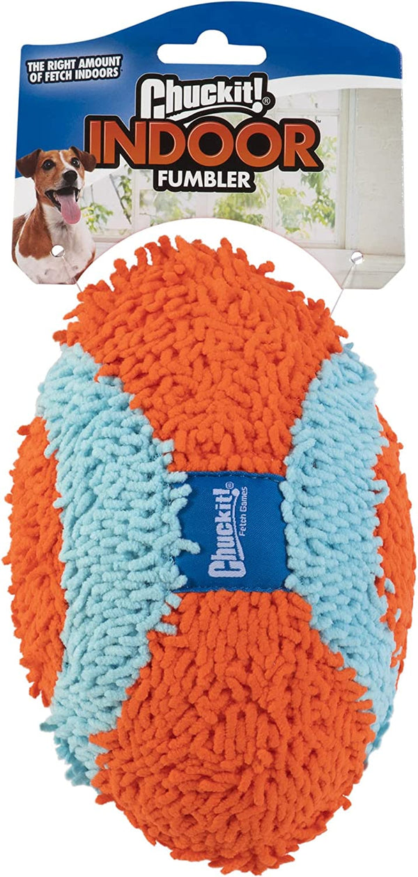 Indoor Fetch Fumbler Dog Toy (9.5 Inch), Orange and Blue