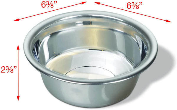 Pets Medium Lightweight Stainless Steel Dog Bowl, 32 OZ Food and Water Dish, Natural