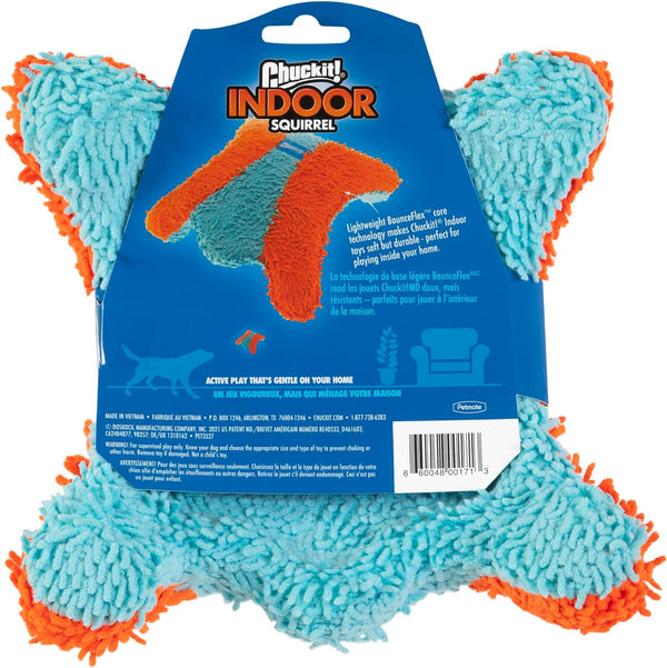 Indoor Fetch Squirrel Dog Toy (9 Inch), Orange and Blue