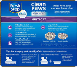 Clumping Cat Litter, Multi-Cat, Advanced Long Lasting Odor Control Kitty Litter with Activated Charcoal, Low Dust Formula, 37 Lb